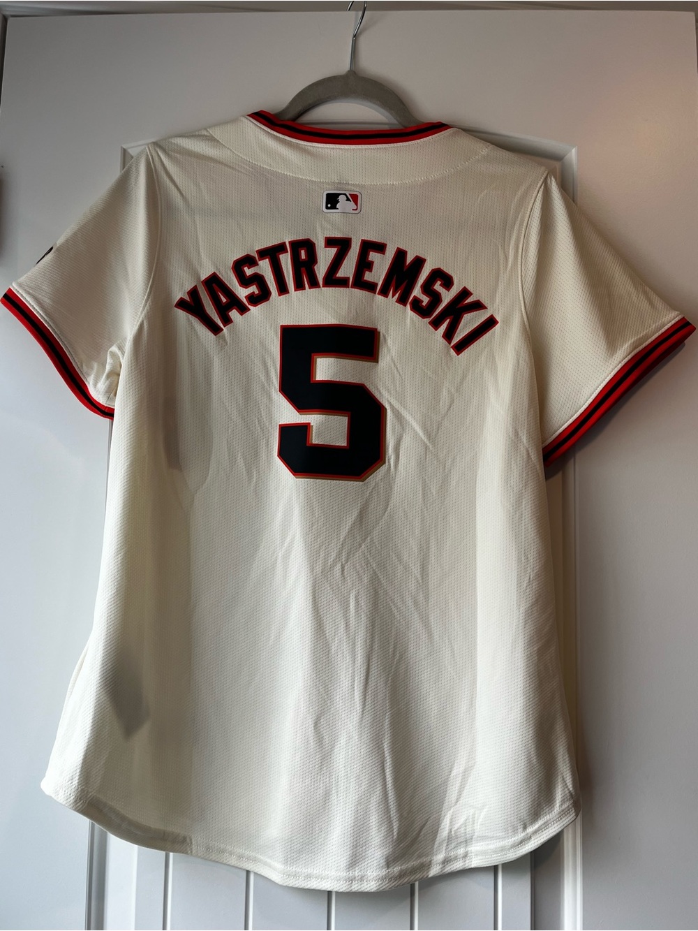 Yastrzemski #5 Cream MLB Baseball Jersey Nike Dri-Fit Medium